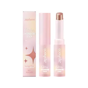 Zephoco glitter eyeshadow stick in Starlight Pink for long-lasting sparkle eye makeup