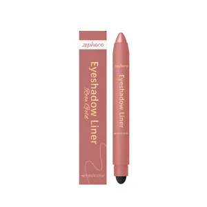 Zephoco Two-In-One Eyeshadow Eyeliner Pen Rose Gold Pearlescent Smooth Waterproof Long-Lasting Eye Makeup Tool With Blender