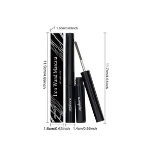 Zephoco black waterproof mascara set with metal wand and detailed size dimensions