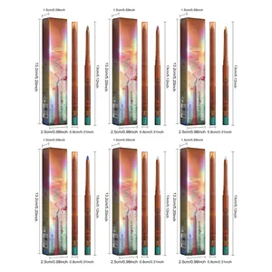 Detailed product dimensions for long-lasting waterproof multichrome eyeliner pencils