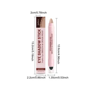 Zephoco light brown eye shadow stick dimension diagram showing product and box size details