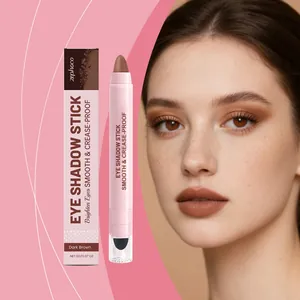 Detail of Dark Brown Cream Eyeshadow Stick showing smooth texture and smudge sponge tip.