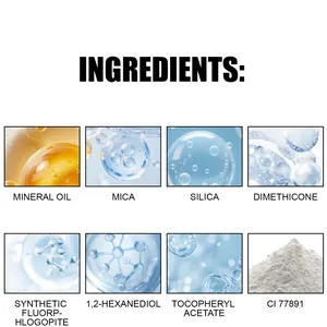 Elenco dettagliato degli ingredienti per ombretto in crema glitterato con componenti sicuri.