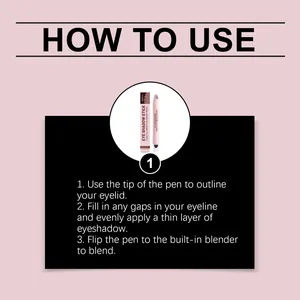 Mode d'emploi du bâton d'ombre à paupières crème scintillante Zephoco Bright Brown.