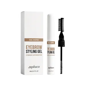 Zephoco Augenbrauen-Styling-Gel-Set mit praktischer Doppelformbürste und Verpackung