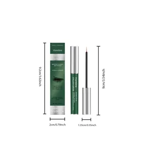Detailed dimension chart for Viareline eyelash serum with box and applicator measurements
