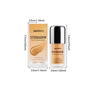 Vue détaillée de l'ombre à paupières liquide zephoco pailletée or avec dimensions