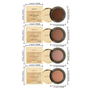 Dimensional view of zephoco matte single eyeshadow collection with four shades