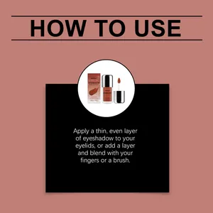 Detailed usage instructions for Zephoco burgundy liquid eyeshadow with brush applicator.