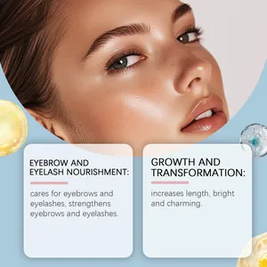 Detailansicht der Wimpern und Augenbrauen des Models mit pflegendem Serum-Effekt