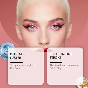 Detailed view of pink glitter liquid eyeshadow for delicate luster and eye brightening