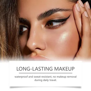 Close-up of flawless winged eyeliner showing waterproof and long-lasting makeup results.