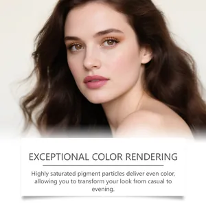 Professional model showcasing high-pigment matte eyeshadow for a natural evening look.