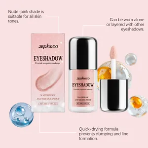 Nahaufnahme von nude-pinkfarbenem flüssigem Lidschatten mit feiner Schimmer-Textur