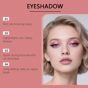Glitter liquid eyeshadow detail showing pink shimmering finish on model eye.