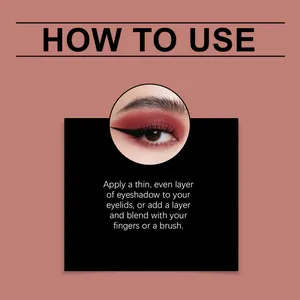 Guide d'application pour ombre à paupières liquide rouge scintillante et estompage
