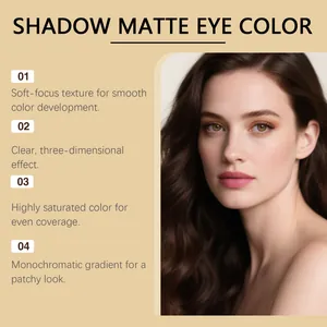 Close-up of matte single eyeshadow on model showing smooth texture and soft focus