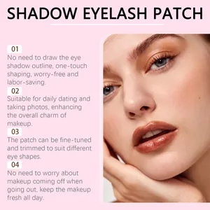 Primo piano del patch ombretto e ciglia che mostra l'effetto trucco della modella