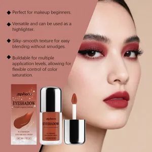 Detail view of Zephoco burgundy liquid eyeshadow effect on an Asian model's eye