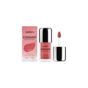 Zephoco perzikroze glitter vloeibare oogschaduw met waterdichte formule en applicator