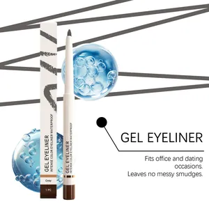 Gray matte waterproof gel eyeliner pencil for smooth, smudge-proof eye makeup
