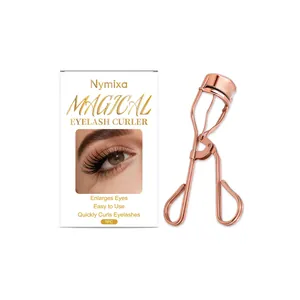 Rizador de pestañas profesional de metal oro rosa con caja de embalaje blanca para maquillaje