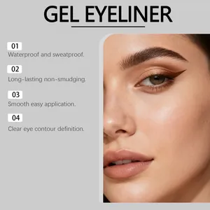 Professional matte waterproof gel eyeliner detail showing clear eye contour definition.