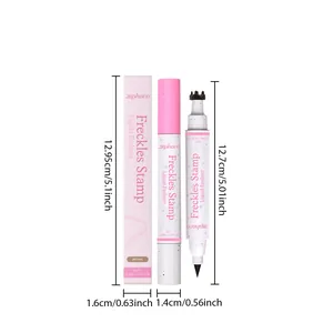 Dimensiones detalladas del delineador de ojos y lápiz de pecas zephoco marrón 2 en 1