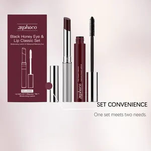 Zephoco Black Honey Make-up-Set mit feuchtigkeitsspendendem Lippenstift und Mascara-Duo