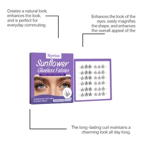 NYMIXA 36pcs glueless individual eyelash clusters for a natural long-lasting curl