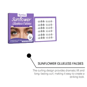 Detail of Nymixa glueless sunflower false eyelashes with long-lasting curling design