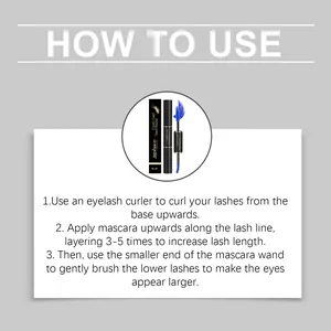 Detailed step-by-step usage guide for applying zephoco double-ended blue mascara.