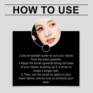 Step-by-step tutorial for applying black curling mascara for a natural eye look