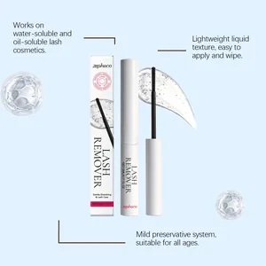 Détail de la texture liquide du dissolvant de cils Zephoco avec applicateur pour un nettoyage doux