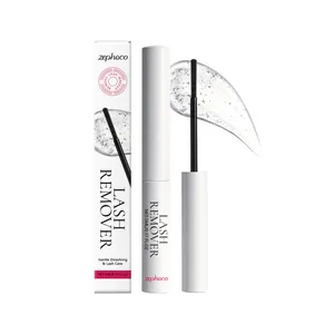 Zephoco Gel Démaquillant Professionnel pour Colle à Cils Gel Nettoyant Doux pour Extensions de Cils Avec Brosse 5ml