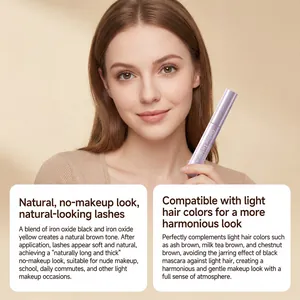 Mascara brun recourbant naturel pour cheveux clairs avec caractéristiques produit