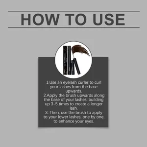 How to use Zephoco brown waterproof curling mascara: 3-step application guide for lashes.