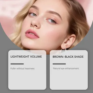 Professional close-up of model lashes showing natural brown-black mascara effect.