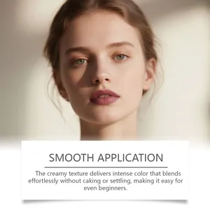 Detaillierte Nahaufnahme von glattem, cremigem Lippenstift auf einem Modelgesicht