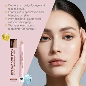 Zephoco Light Brown Eyeshadow Stick with matte finish for natural long-lasting eye makeup.