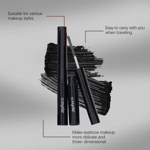 Zephoco black waterproof mascara with spiral brush for natural lengthening and curling