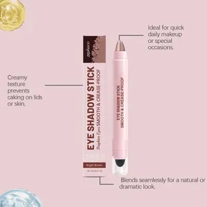 Détail de l'ombre à paupières crème Zephoco Bright Brown avec description.
