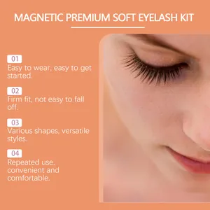 Kit ciglia finte magnetiche premium con ciglia naturali e morbide per un uso confortevole
