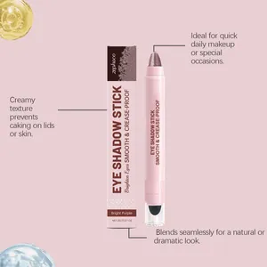 Funktionsdetails des zephoco Bright Purple Creme-Lidschattenstifts mit Schwamm-Applikator