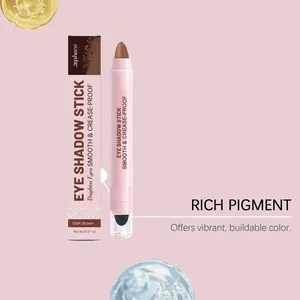 Close-up of Zephoco dark brown eyeshadow stick showing smooth texture and rich pigment