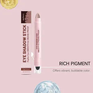 Détail de l'ombre à paupières crème scintillante Zephoco marron avec applicateur