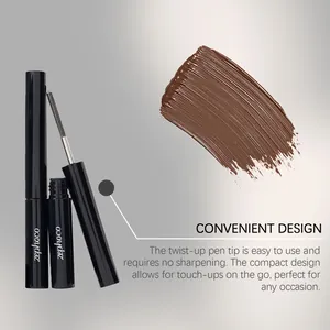 Close-up of Zephoco brown waterproof curling mascara with smooth texture swatch