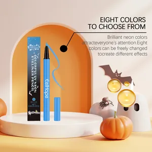 EELHOPE neon UV liquid eyeliner in bright blue color for Halloween makeup details