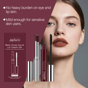 zephoco Black Honey Augen- und Lippen-Set mit feuchtigkeitsspendendem Lippenstift duo