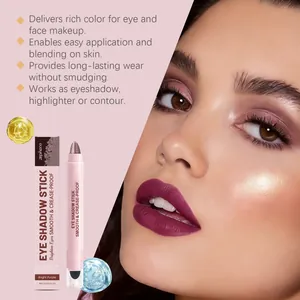 Detailansicht des zephoco Creme-Lidschattenstifts in Bright Purple mit Model-Make-up-Look